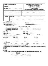 Đề kiểm tra cuối học kỳ 2 môn Toán Lớp 2 - Năm học 2014-2015 - Trường TH Kim An (Có đáp án)